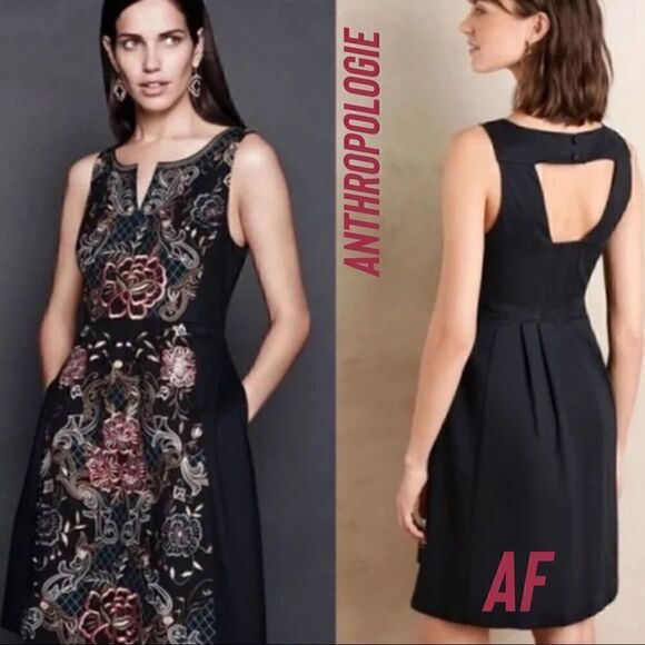 Anthropologie Embroidered Perennial Dress New Size 4 - Picture 4 of 13